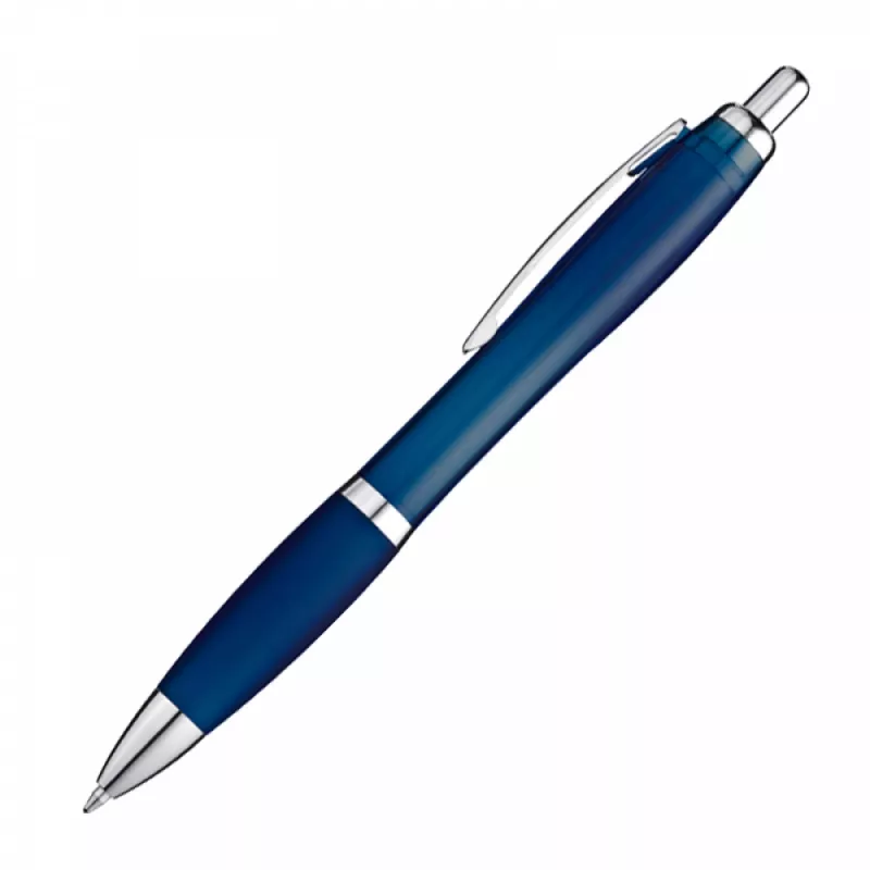 Długopis plastikowy reklamowy MOSCOW (transparentny) - granatowy (1168244)