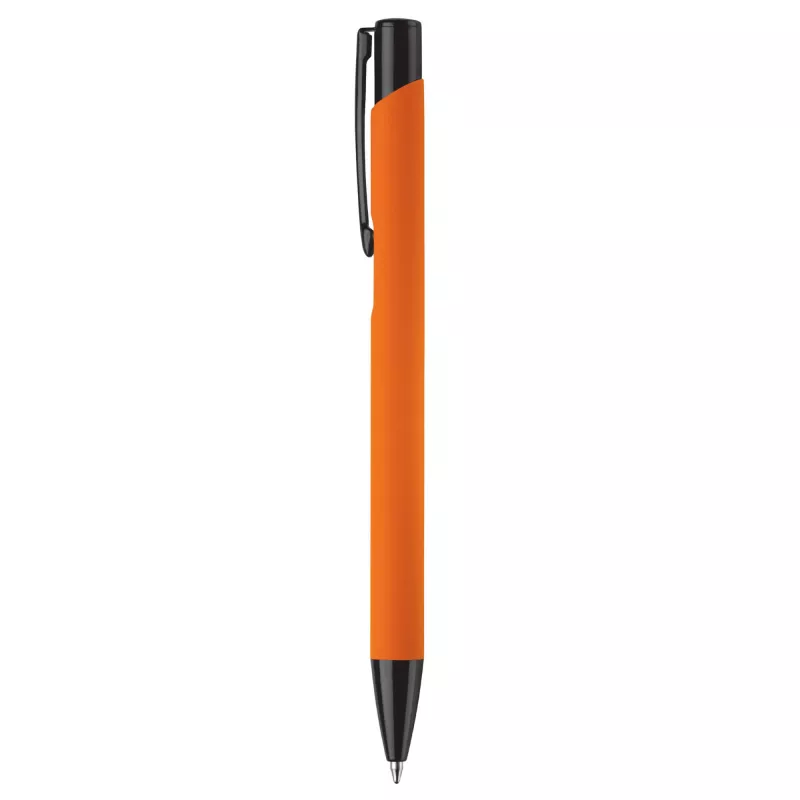 Długopis meatlowy gumowany Alicante - pomarańczowo / czarny (LT80537-N2602)