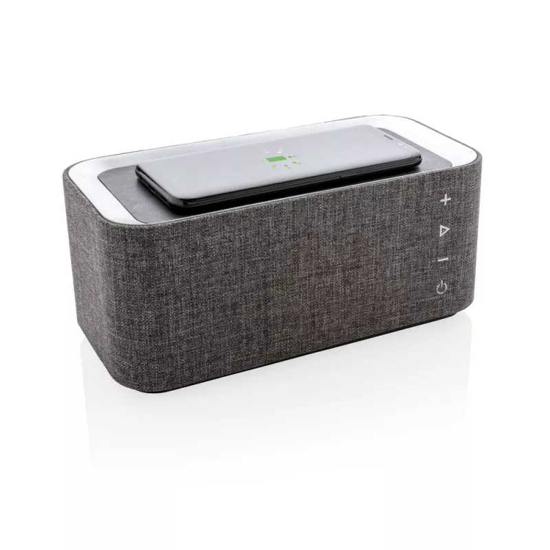 Głośnik bezprzewodowy 6W, ładowarka bezprzewodowa 5W Vogue - szary, czarny (P328.072)