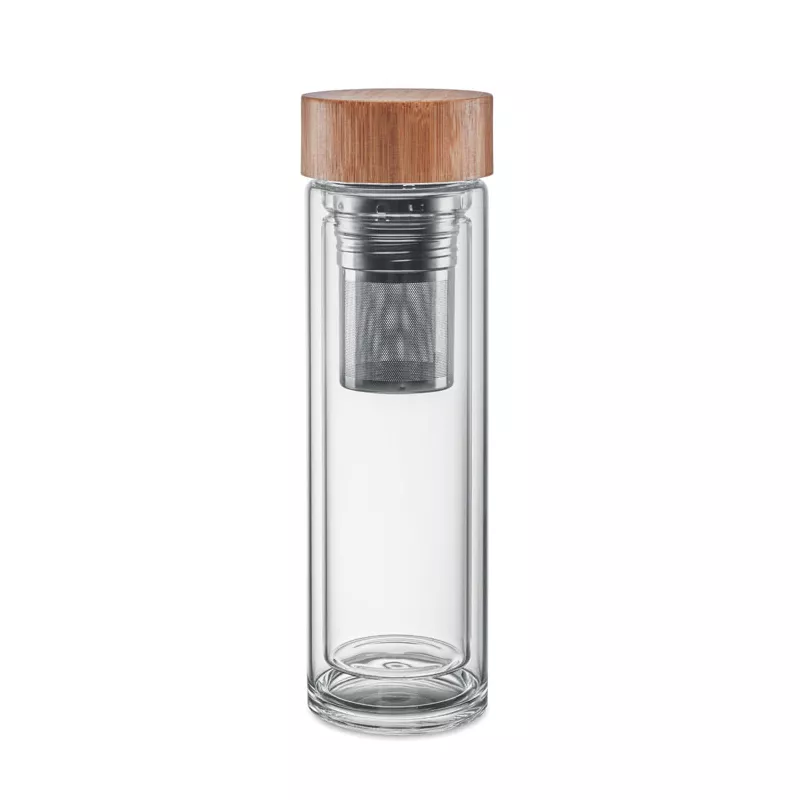 Butelka szklana dwuścienna 400 ml BATUMI GLASS - Przezroczysty (MO9420-22)