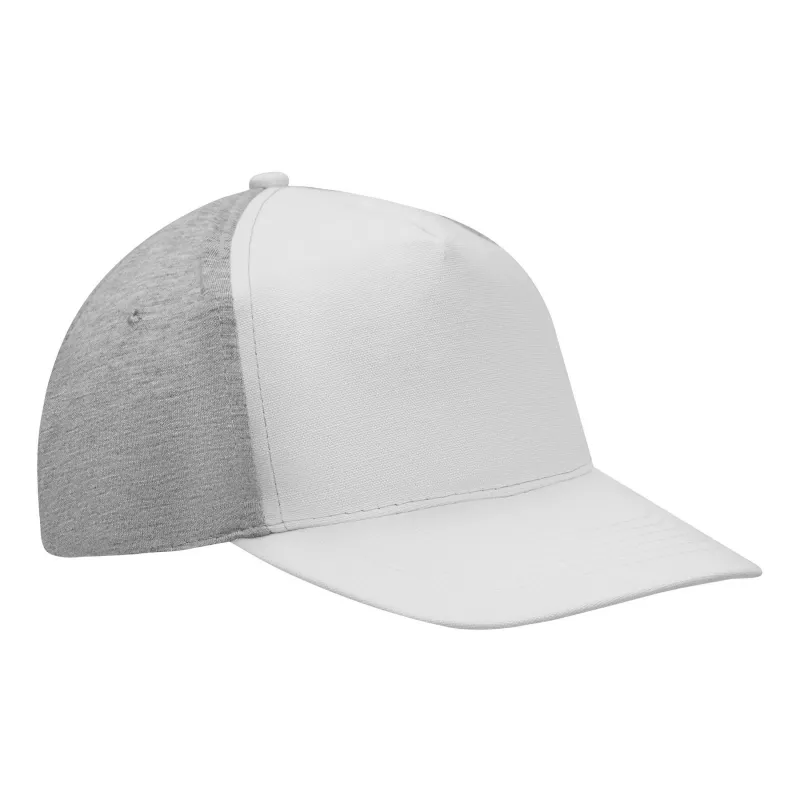 5 segmentowa czapka baseballowa - biały, szary (56-0701600)