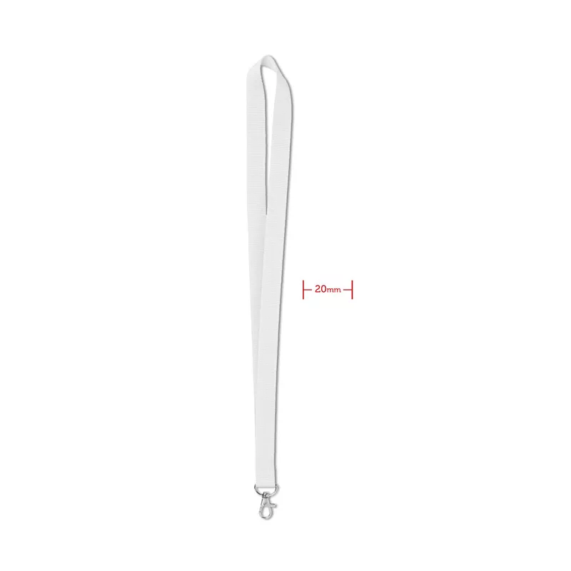 Smycz 20 mm z metalowym karabińczykiem SIMPLE LANY - Bialy (MO9058-06)