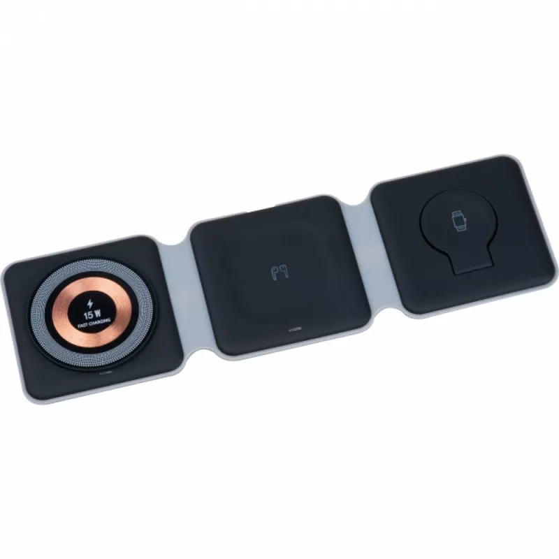 Ładowarka indukcyjna 3w1 AMY - czarny (3524703)