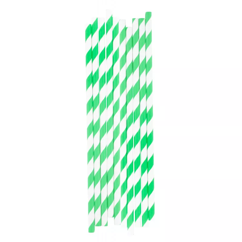 Zestaw 10 słomek papierowych StriStraw - zielony (AP800428-07)