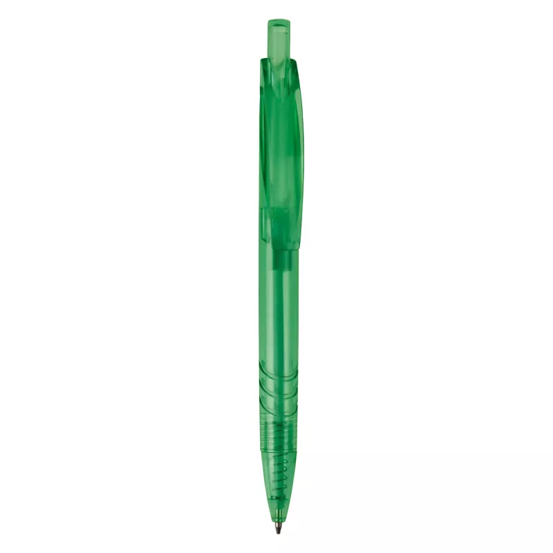 Długopis z plastiku z recyklingu - zielony transparentny (LT87547-N0431)