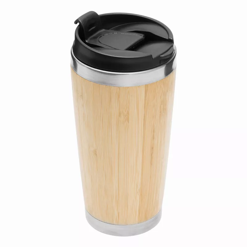 Podróżny kubek termiczny TAKE BAMBOO - brązowy, czarny, srebrny (56-0304574)