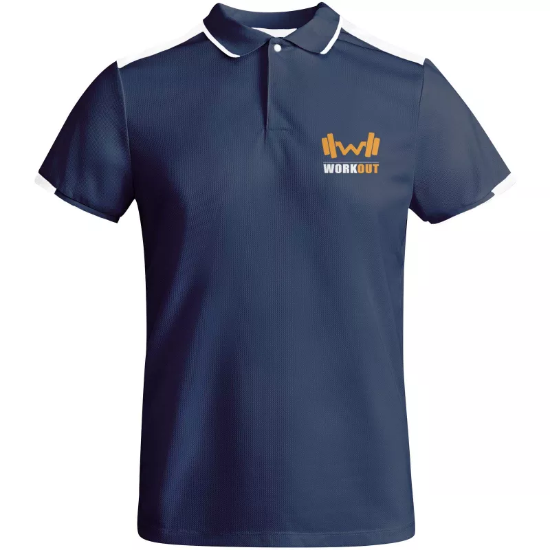 Tamil sportowa koszulka męska polo z krótkim rękawem - Biały-Navy Blue (R0402-NAVYBLUE-WHITE)