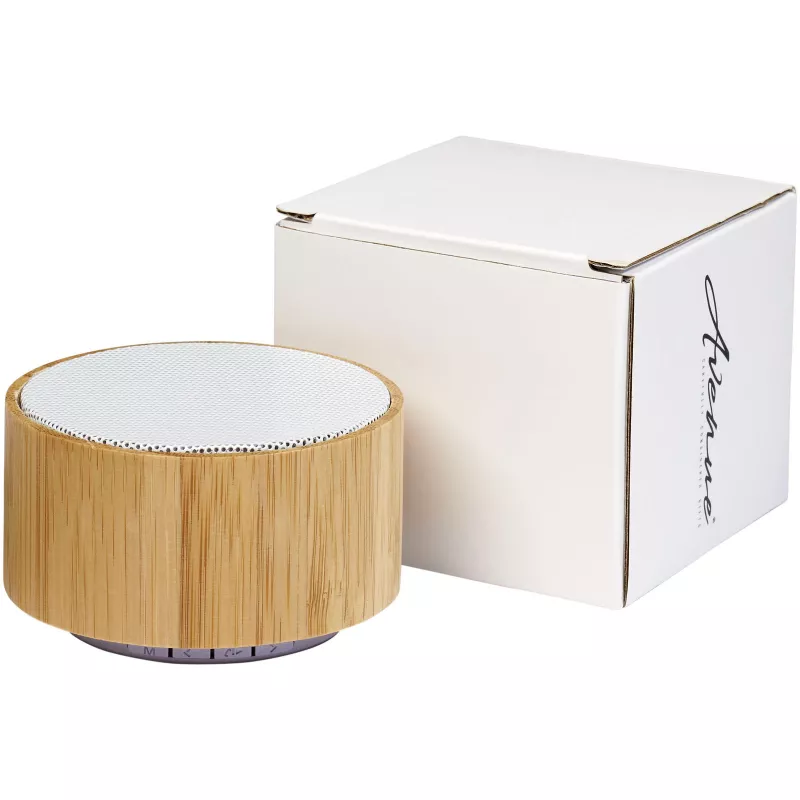 Bambusowy głośnik Cosmos z funkcją Bluetooth® - Biały-Drewno (12410001)