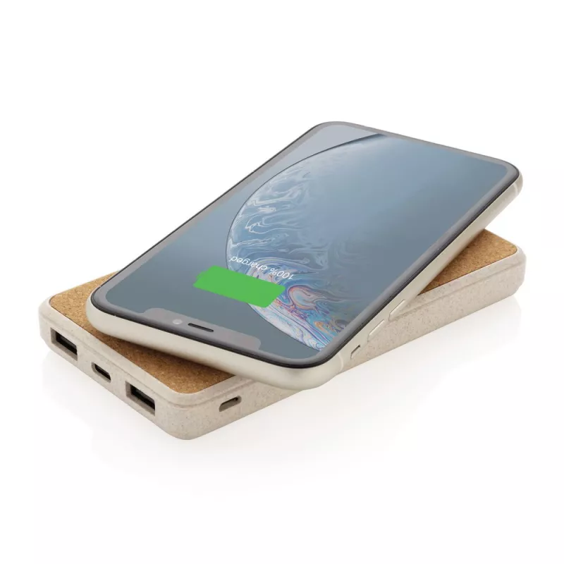 Bezprzewodowy power bank 8000 mAh - brązowy (P322.219)