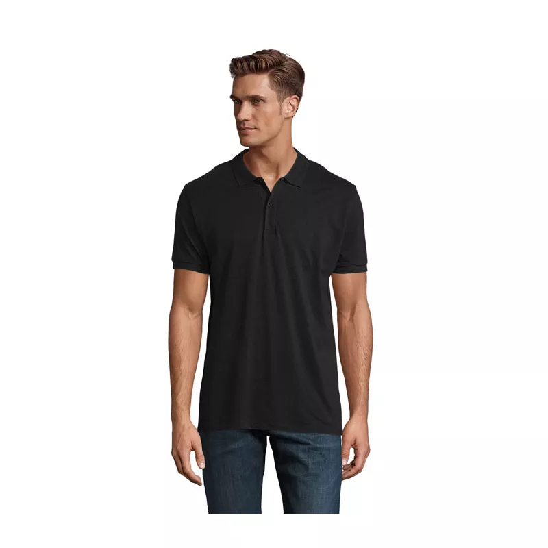 Polo męskie organiczne 170 g/m² Sol's PLANET MEN - Czarny (S03566-BK)