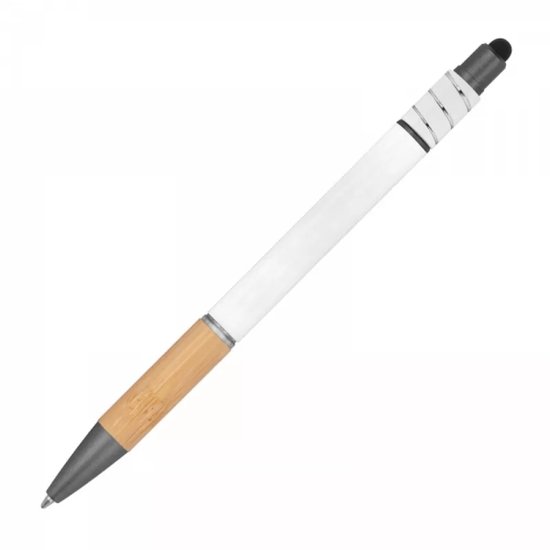 Długopis aluminiowy antystres touch pen MANUELA - biały (1387606)