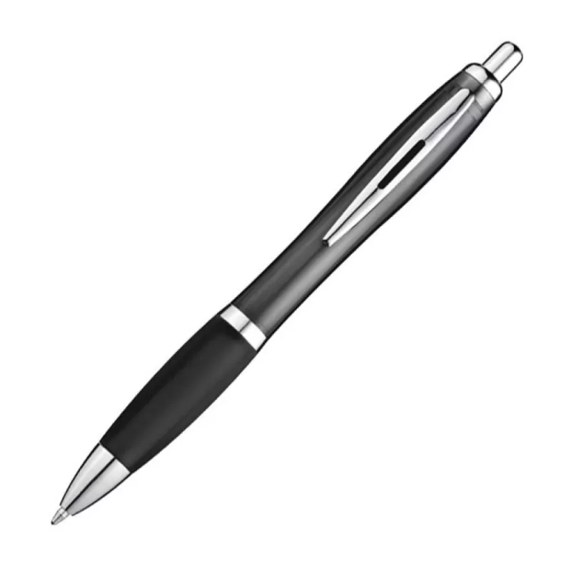 Długopis plastikowy reklamowy MOSCOW (transparentny) - czarny (1168203)