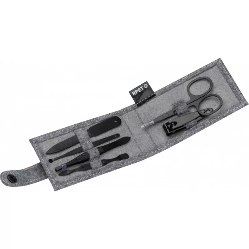 Zestaw do manicure rPET KRAKÓW - szary (375107)