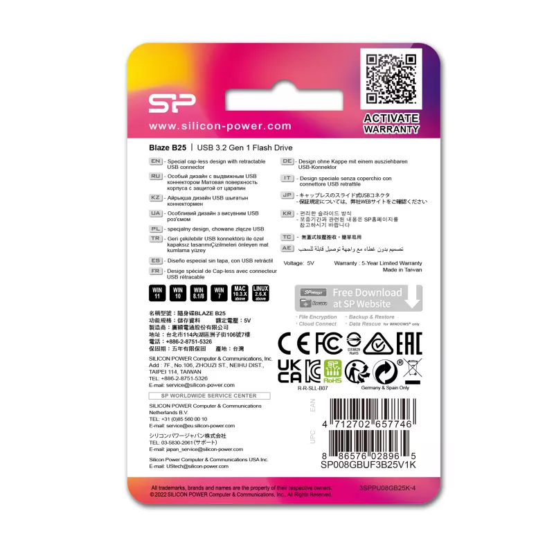 Pendrive Blaze B25, 16GB 3.1 Silicon Power - czarny (EG 817003 16GB)
