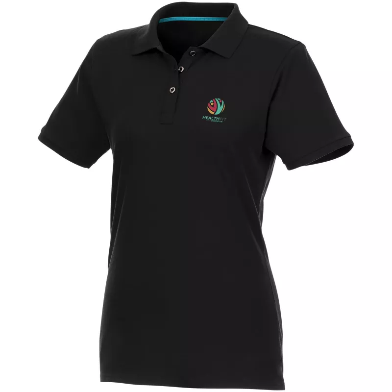 Beryl - organiczne damska polo z krótkim rękawem z recyclingu - Czarny (37503-BLACK)