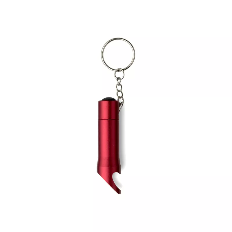 Brelok do kluczy, lampka LED, otwieracz do butelek - czerwony (V4194-05)
