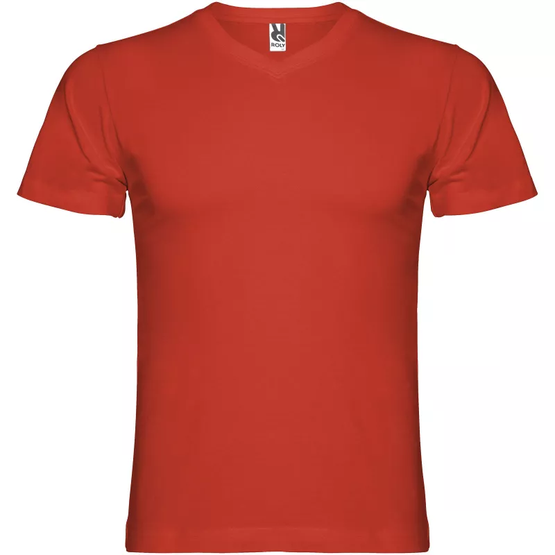 Samoyedo koszulka męska z krótkim rękawem i dekoltem w serek - Czerwony (R6503-RED)