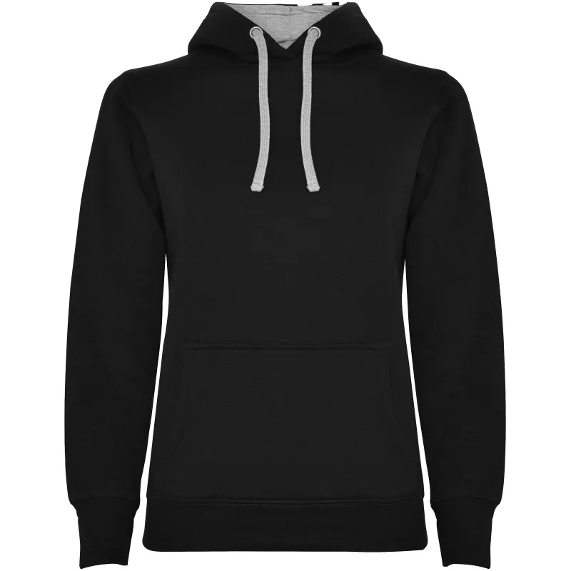 Damska bluza z kapturem 280 g/m² Roly Urban Women - Black / Marl Grey (R1068-BLKMGREY)