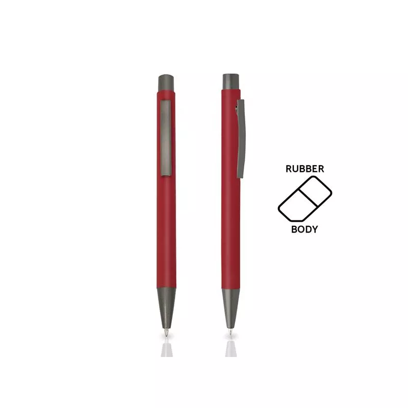 Długopis metalowy aluminiowy soft touch - Dark Red (IP13148753)