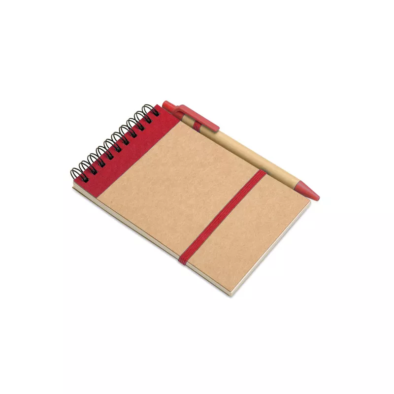 Notes A6 z długopisem 70 kartek gładkie SONORA - Czerwony (IT3789-05)