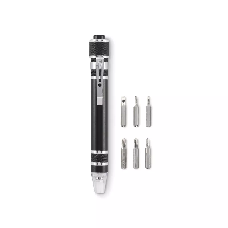 Multitool w kształcie długopisu z latarką TUBULAR - Czarny (MO2498-03)
