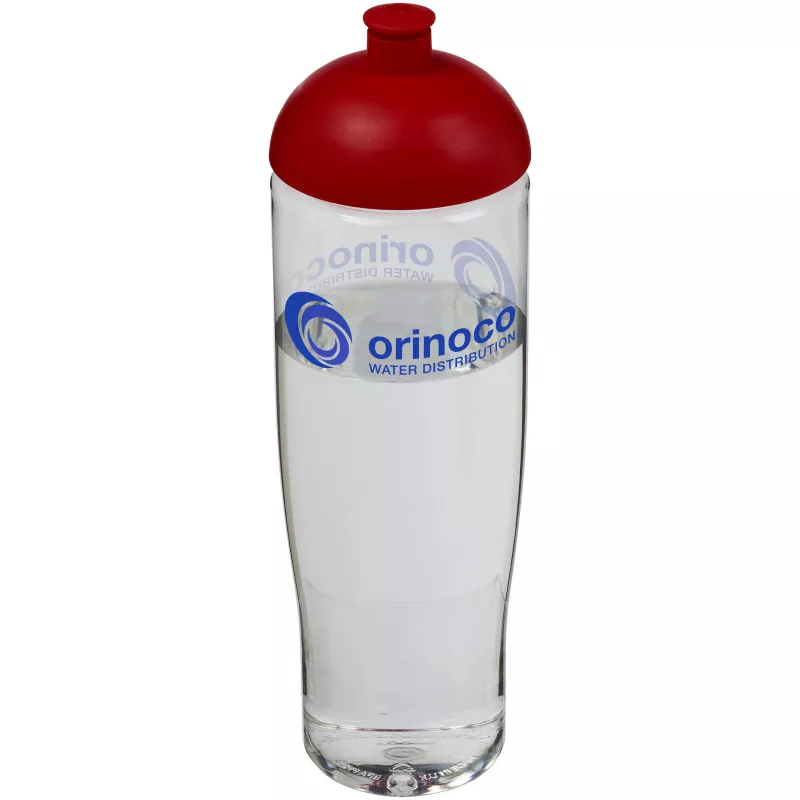 Bidon H2O Tempo® o pojemności 700 ml z wypukłym wieczkiem - Czerwony-Przezroczysty (21004203)