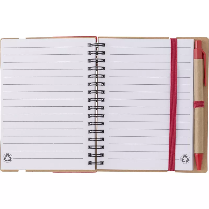 Zestaw do notatek, notatnik, długopis, linijka, karteczki samoprzylepne - czerwony (V2991-05)