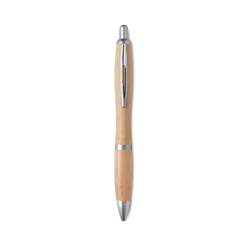 Długopis z bambusowym korpusem RIO BAMBOO - Srebrny Mat (MO9485-16)