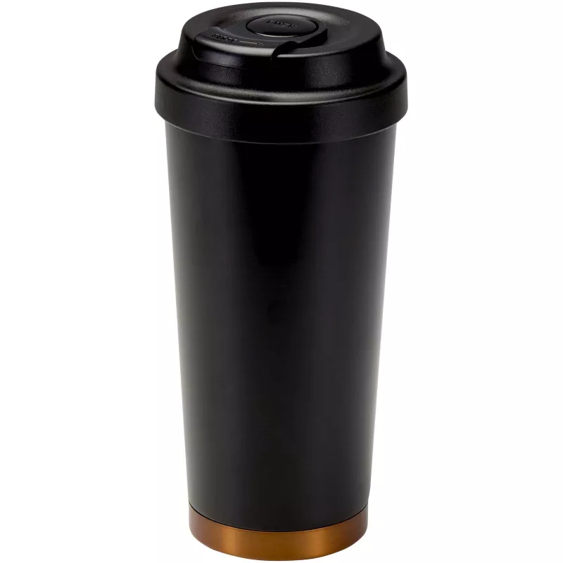 Kubek termiczny Hampton o pojemności 480 ml, wykonany ze stali nierdzewnej z recyklingu z certyfikacją RCS, z podwójnymi ścia - Czarny (10095690)