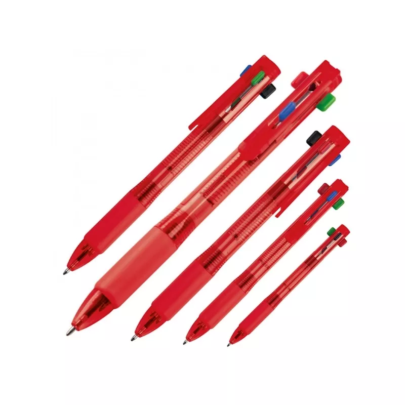 Długopis plastikowy 4w1 NEAPEL - czerwony (078905)
