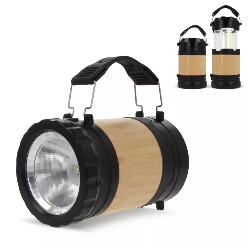 Latarnia i latarka z ABS i bambusa - czarny (LT93350-N0002)