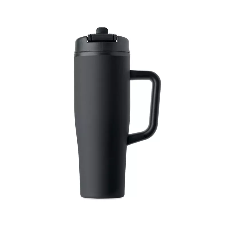 Kubek termiczny ze stali z recyklingu 900 ml ATLANTA - Czarny (MO3213-03)