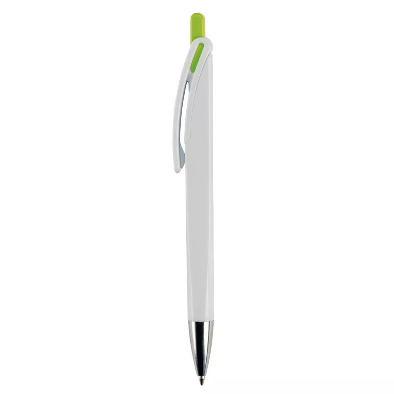Długopis RIva w mocnym kolorze - biało / jasnozielony (LT80835-N0132)