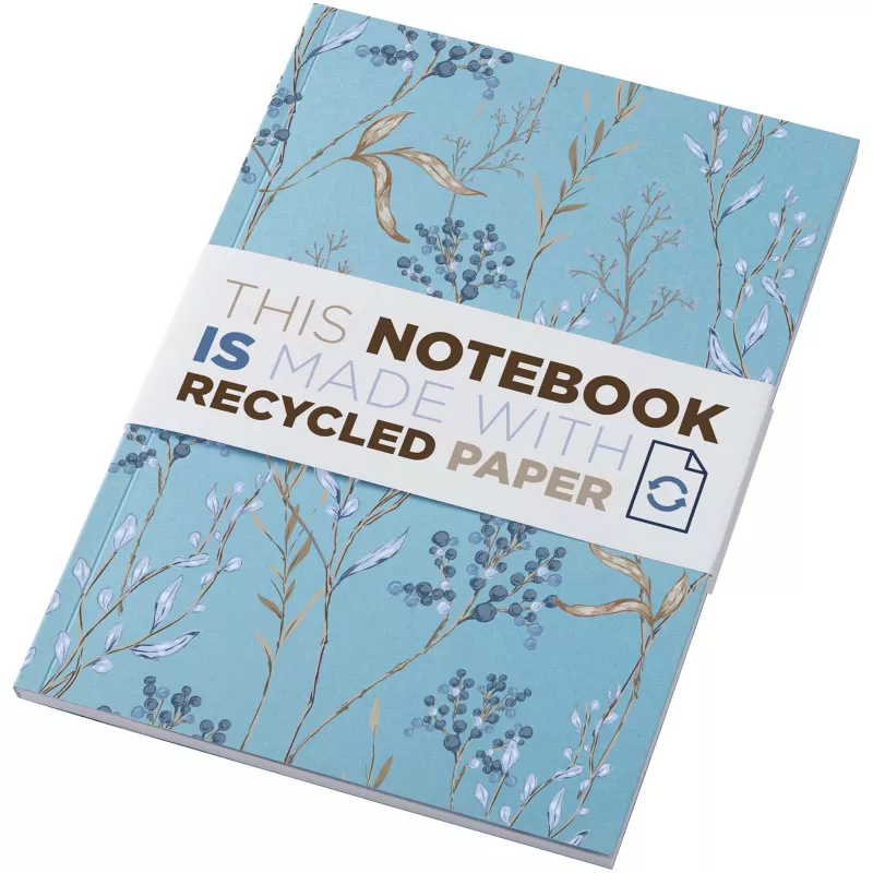 Notatnik A5 Novella Austen z miękką okładką z materiału z recyklingu, 50 kartek - Niebieski (21024952)
