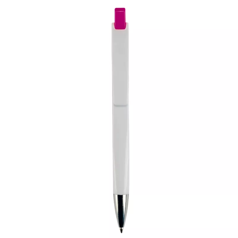 Długopis RIva w mocnym kolorze - biało / ciemnoróżowy (LT80835-N0178)