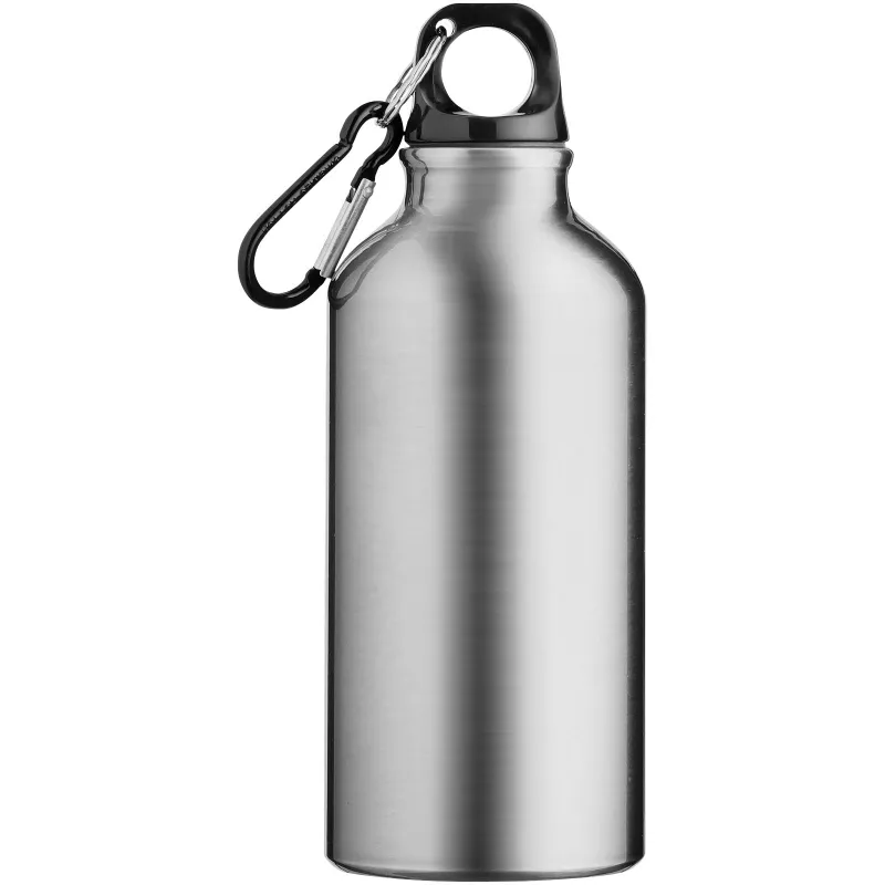 Butelka reklamowa 400 ml Oregon aluminiowa z karabińczykiem - Srebrny (10000202)