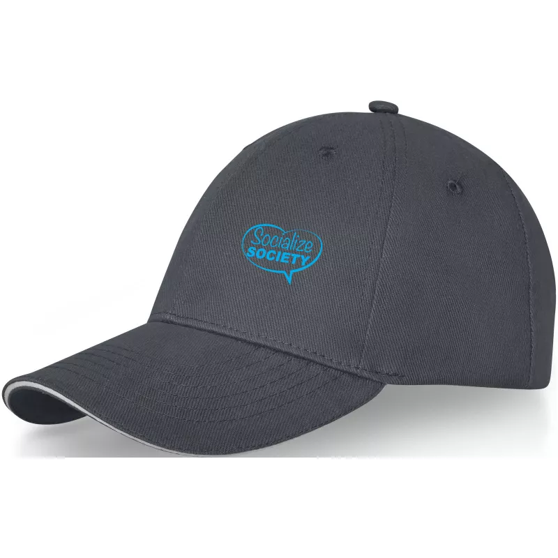 6-panelowa czapka baseballowa Darton - Szary sztormowy (38679890)