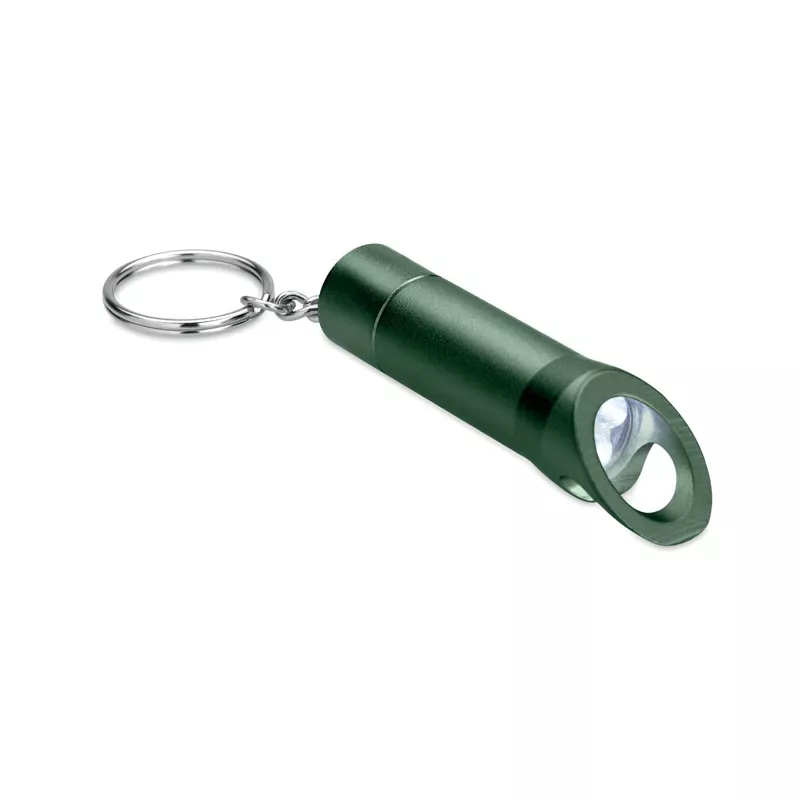 Brelok latarka LED z otwieraczem LITOP - Ciemnozielony (MO8142-60)