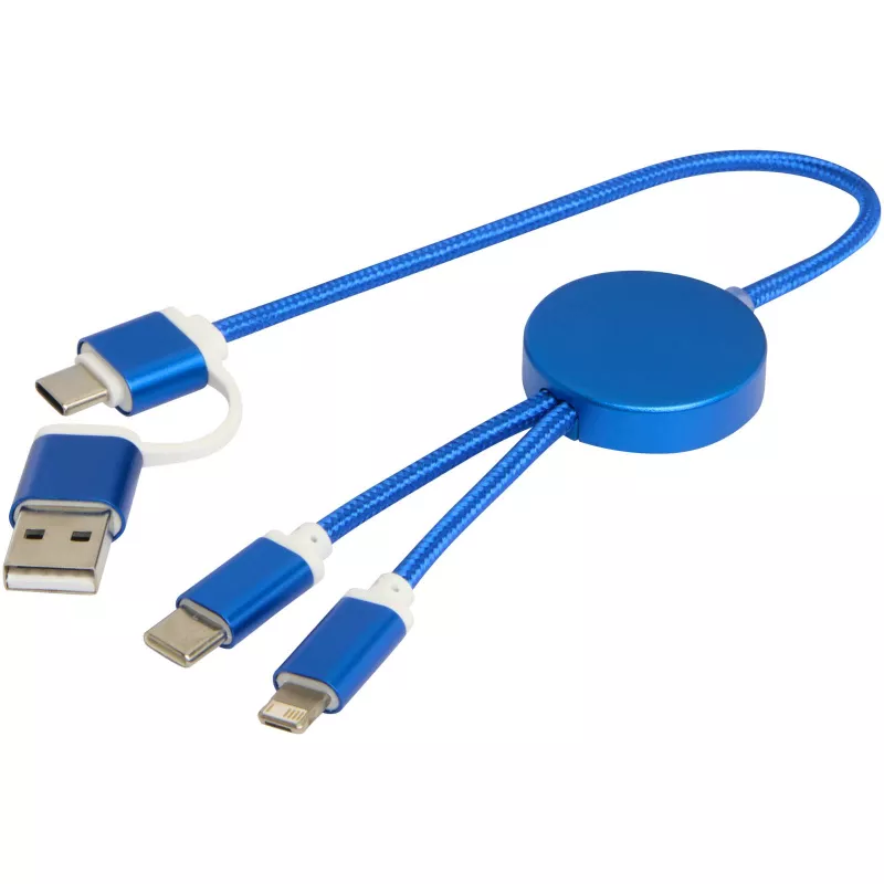 Alasia kabel do synchronizacji danych i szybkiego ładowania 5 w 1 27 W o długości 30 cm z tworzyw sztucznych i aluminium pochodzących z recyklingu - Błękit królewski (12442453)