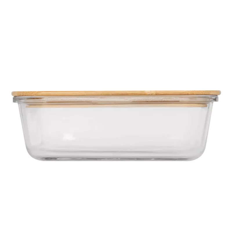 Pudełko na lunch z bambusową pokrywką : pojemność ok. 350 ml - transparentny (56-0306028)