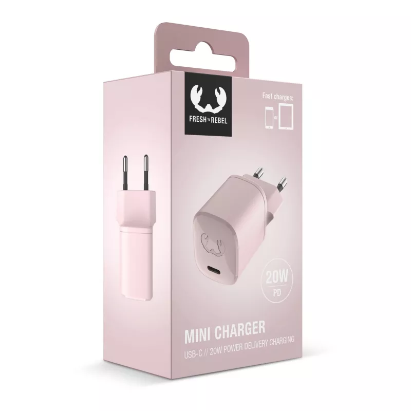 2WC20 I Fresh & Rebel USB-C Mini Charger USB-C PD // 20W - pasteloworóżowy (LT49727-N0079)