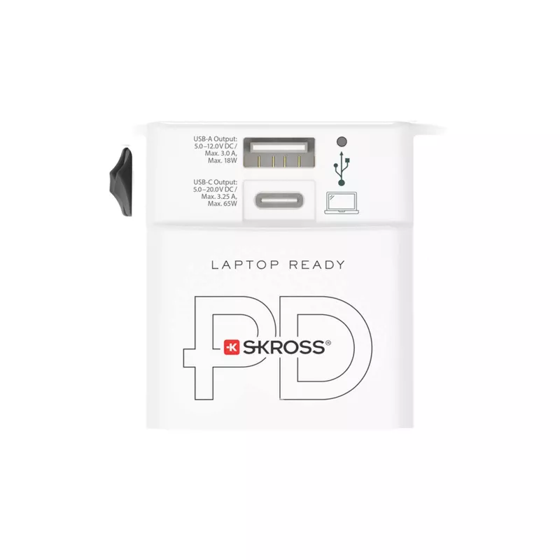SKROSS® MUV AC65PD – uniwersalna przejściówka z kablem USB-C  - Biały (12462001)
