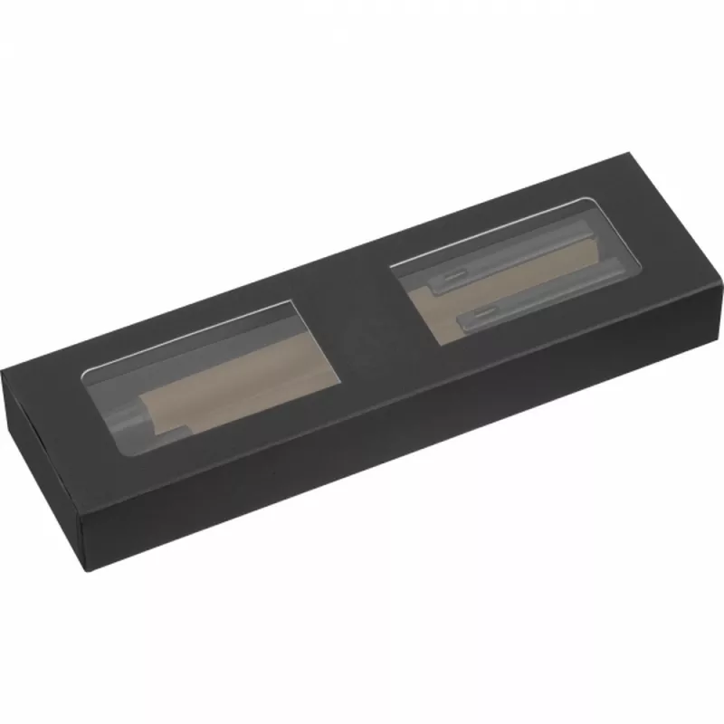 Zestaw piśmienny długopis i pióro kulkowe CANTERBURY - ciemnoszary (533477)