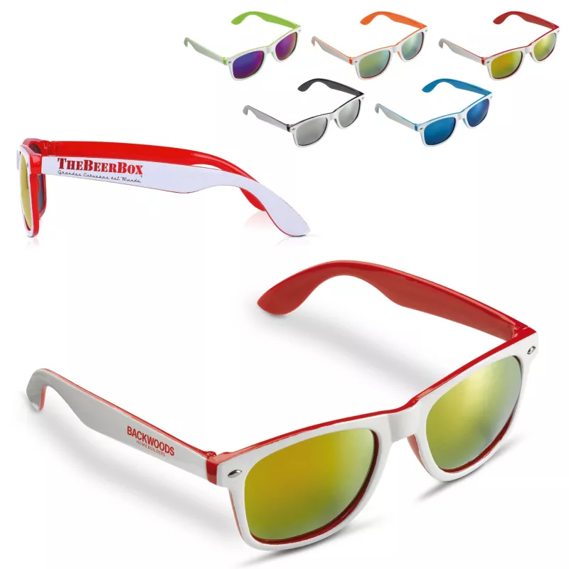 Okulary przeciwsłoneczne Jeffrey UV400 - biało / czerwony (LT86712-N0121)