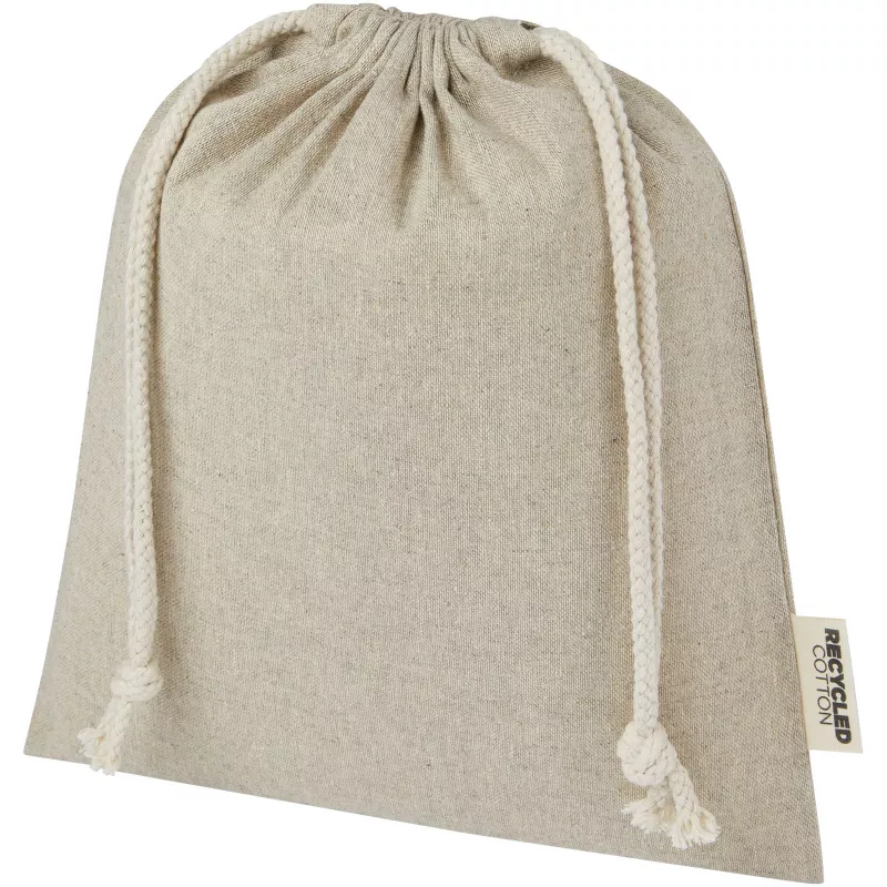 Pheebs torba na prezent z bawełny z recyklingu o gramaturze 150 g/m² i z certyfikatem GRS, średnia o pojemności 1,5 l - Naturalny melanż (12067106)
