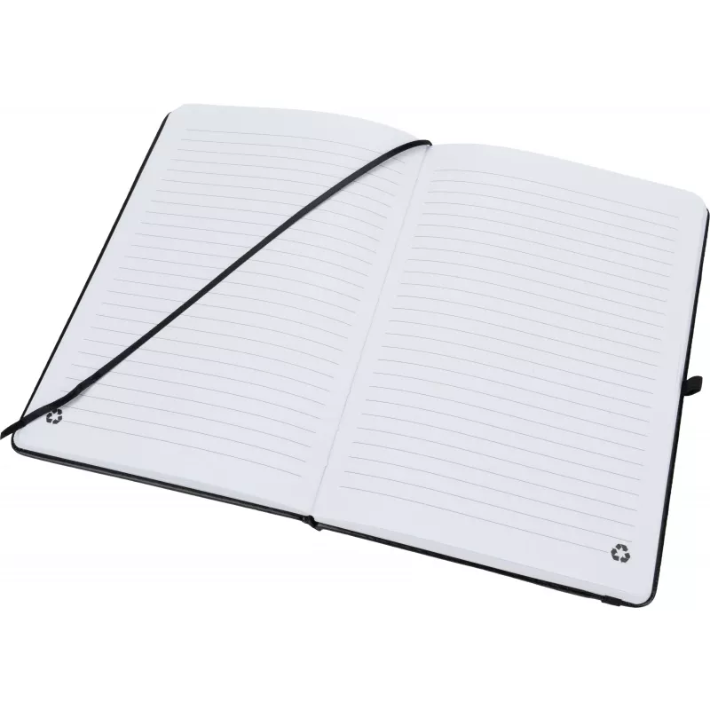 Notatnik A5 w linie z PU z recyklingu CLEO - czarny (2374803)