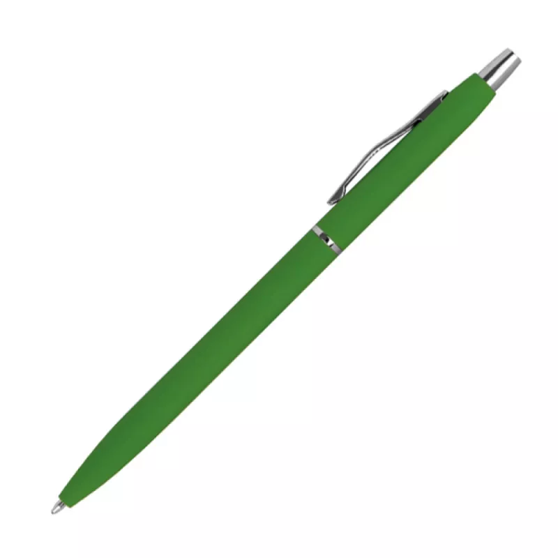 Długopis metalowy - gumowany - zielony (1071509)