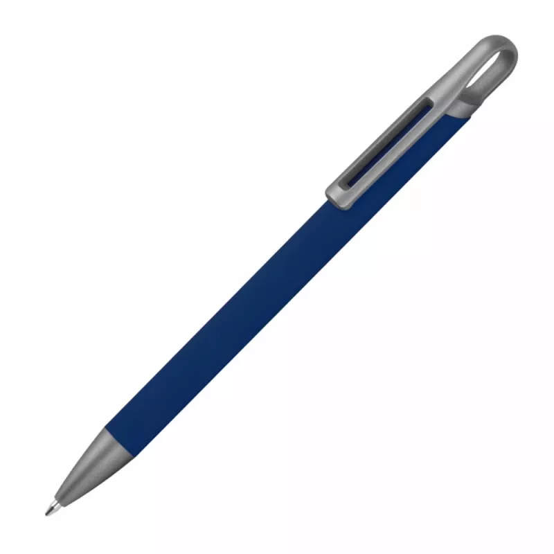 Długopis aluminiowy z recyklingu półżelowy KAROLINE - granatowy (1444044)