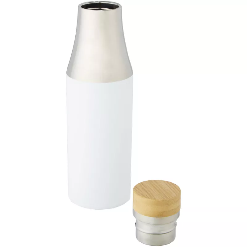 Hulan miedziana, próżniowo izolowana butelka 540 ml z bambusową pokrywką - Biały (10066701)