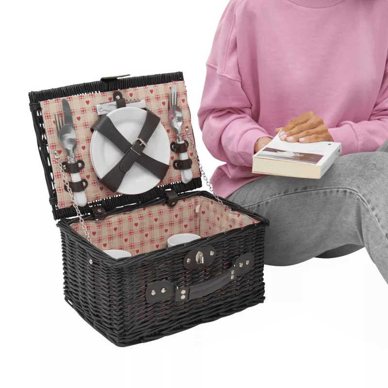 Wiklinowy kosz piknikowy - ciemnobrązowy (56-0604035)